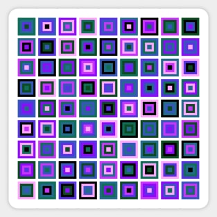 Abstract Square Geometric | Pop Fashion Modern Fusion Layered Blue Green Pink Sticker